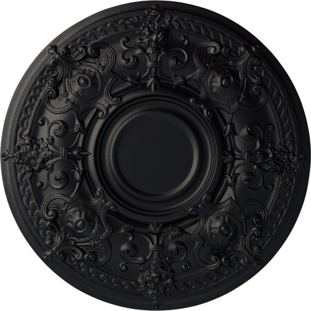 Ekena Millwork Oslo Ceiling Medallion (Fits Canopies up to 10 1/2"), Hand-Painted Steel Gray, 28 1/8"OD x 1 3/4"P CM28OSSGS